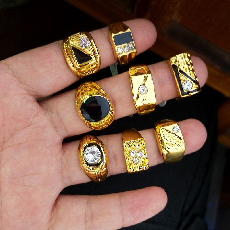 50pcs/ Box Mixed Men's Rings