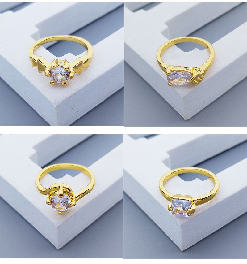 100pcs/ Box Mixed Zirconia Women's Rings