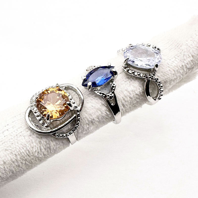 100pcs/ Box Mixed Fashion Zirconia Rings
