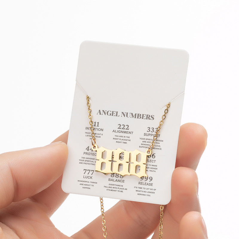 Lucky Number 000-999 Stainless Steel Necklace