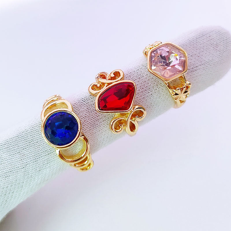 100pcs/ Box Mixed Colored Glass Women's Rings
