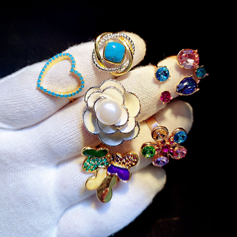 100pcs/ Box Mixed Zirconia Women's Rings