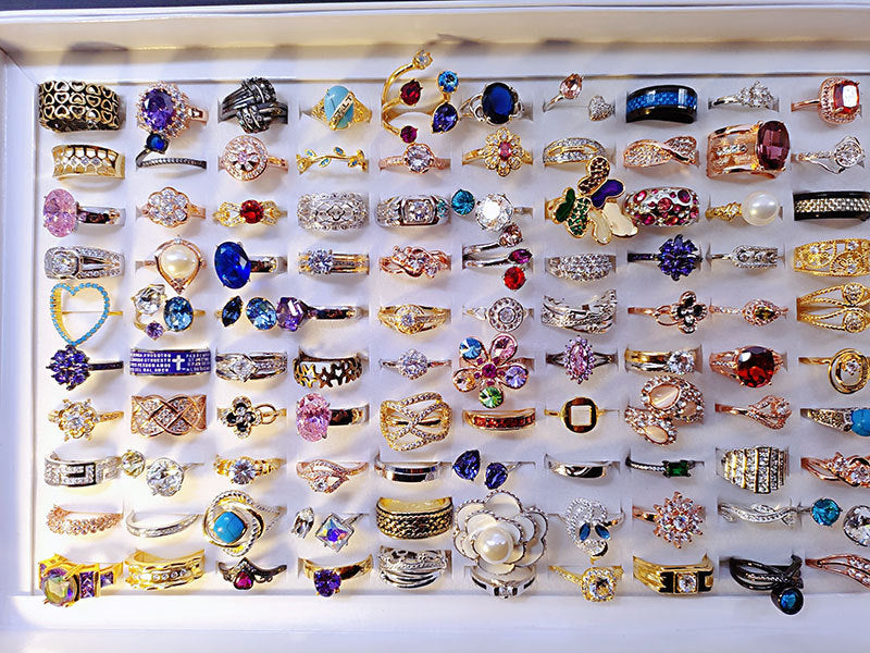 100pcs/ Box Mixed Zirconia Women's Rings