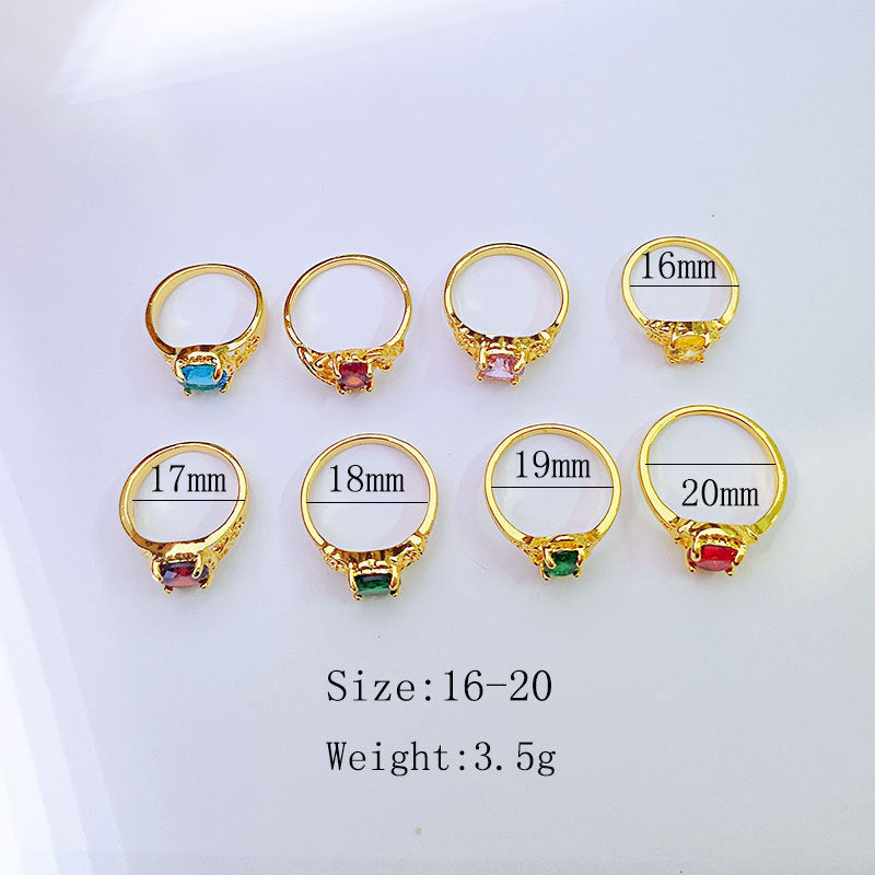100pcs/ Box Mixed Classic Zirconia Rings