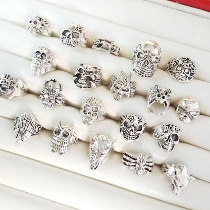 50pcs/ Box Mixed Skull Shape Rrings