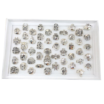 50pcs/ Box Mixed Skull Shape Rrings