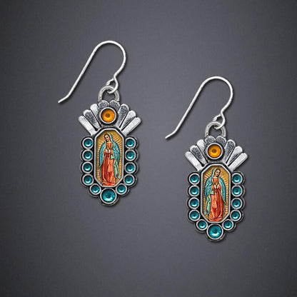 Enamel colored glass personality earrings