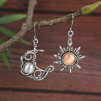 Enamel colored glass personality earrings