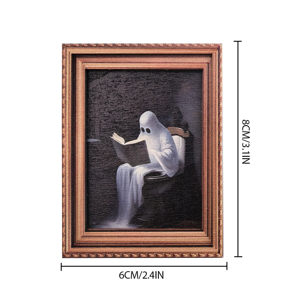 Halloween Retro Photo Frame Magnetic Fridge Magnet Wooden Poster Fridge Magnet Home Decoration Refrigerator Magnets