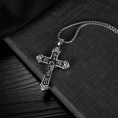 Blessed Virgin Mary Stainless Steel Cross Pendant Necklace- Mj/Mnp