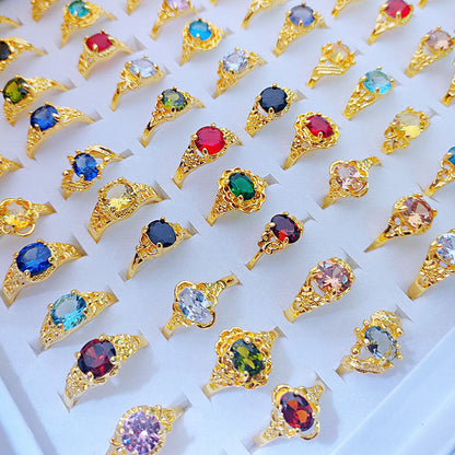 100pcs/ Box Mixed Classic Zirconia Rings