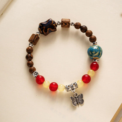 Colored Glazed Ceramic Elastic Bracelets