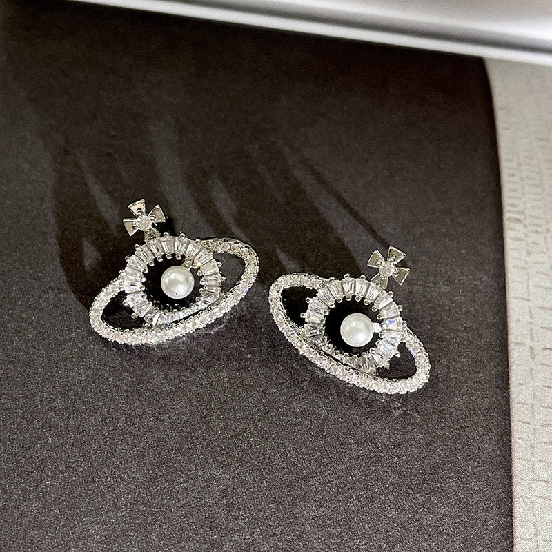 Vintage Gold Pearl Earrings Tassel Stud Earrings No Piercing Ear Clip