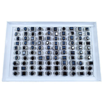 100pcs/ Box Mixed Vintage Men's Rings