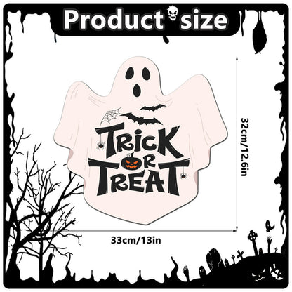 Halloween Decorations PP Hanging Sign,Welcome To Our Haunted House Door Hanger Sign For Outdoor Home Farmhouse Wall Window Yard,Party Supplies Halloween