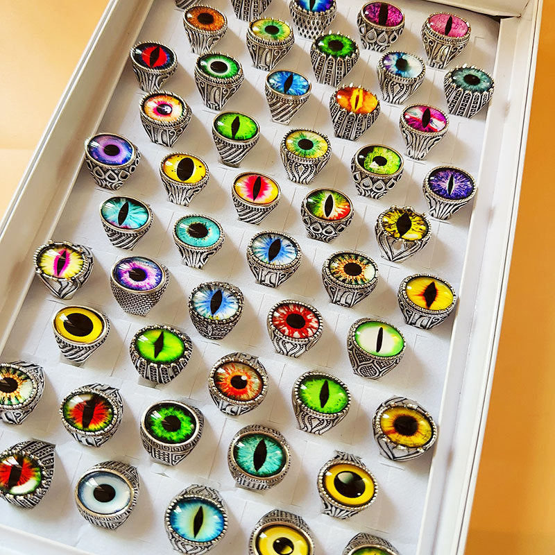 50pcs/ Box Mixed Demon Eye Rings