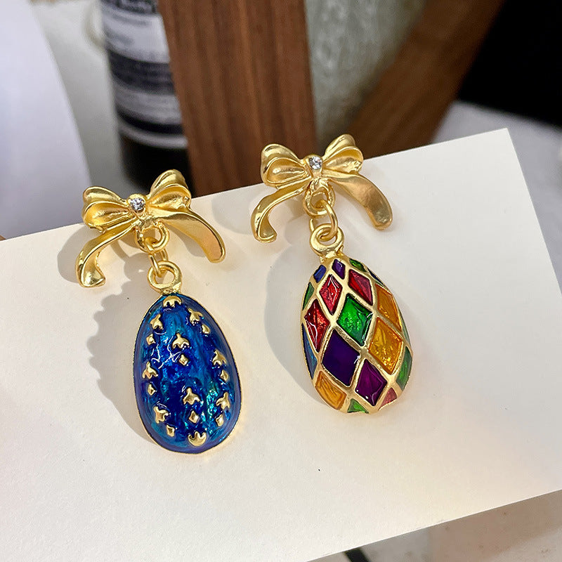 Vintage Gold Pearl Earrings Tassel Stud Earrings No Piercing Ear Clip