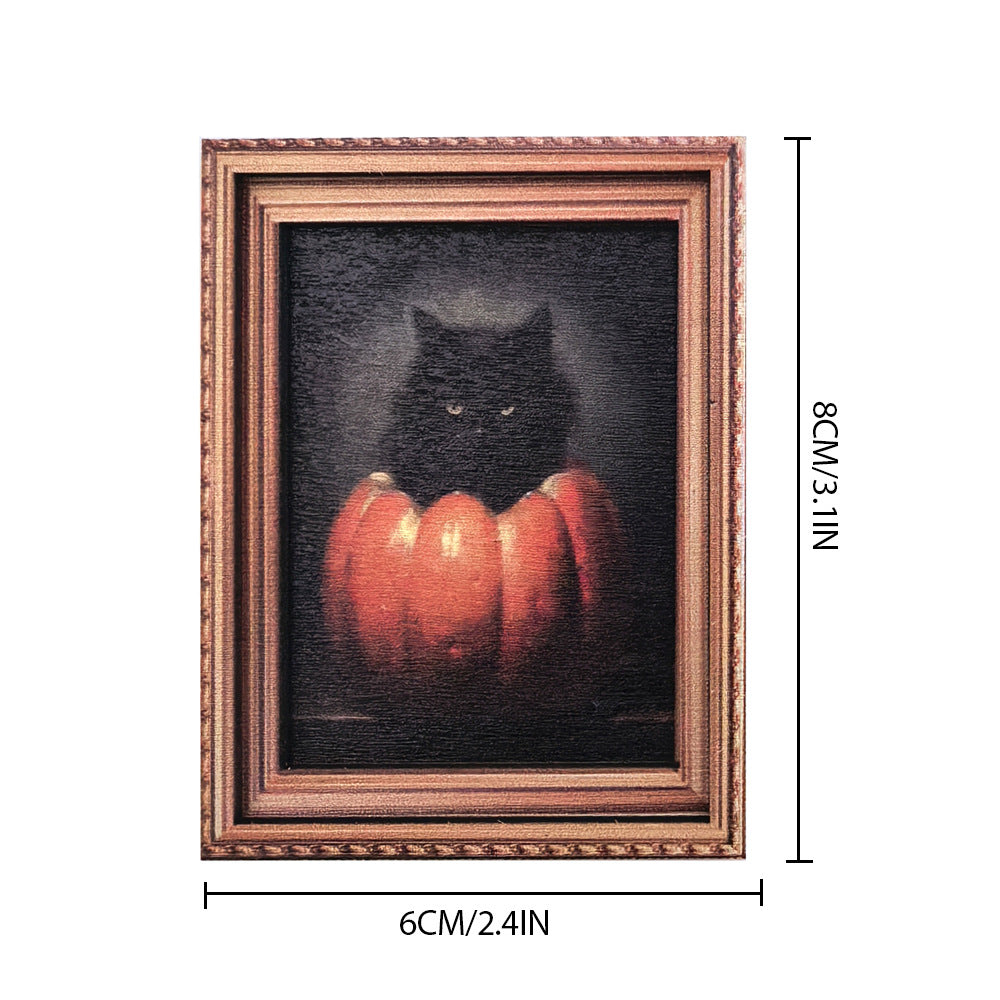 Halloween Retro Photo Frame Magnetic Fridge Magnet Wooden Poster Fridge Magnet Home Decoration Refrigerator Magnets