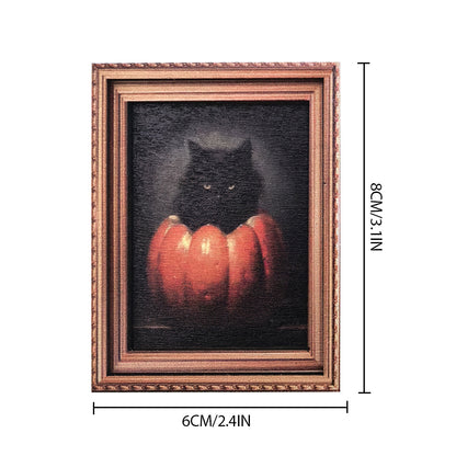 Halloween Retro Photo Frame Magnetic Fridge Magnet Wooden Poster Fridge Magnet Home Decoration Refrigerator Magnets