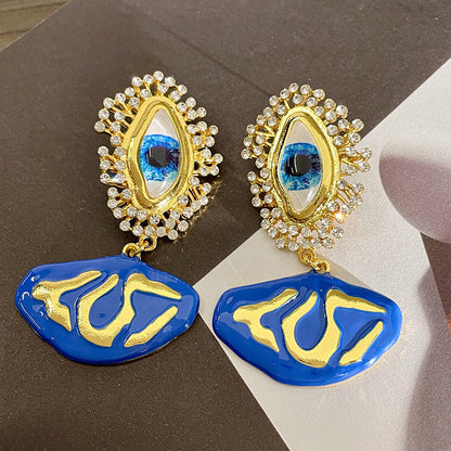 Vintage Gold Pearl Earrings Tassel Stud Earrings No Piercing Ear Clip