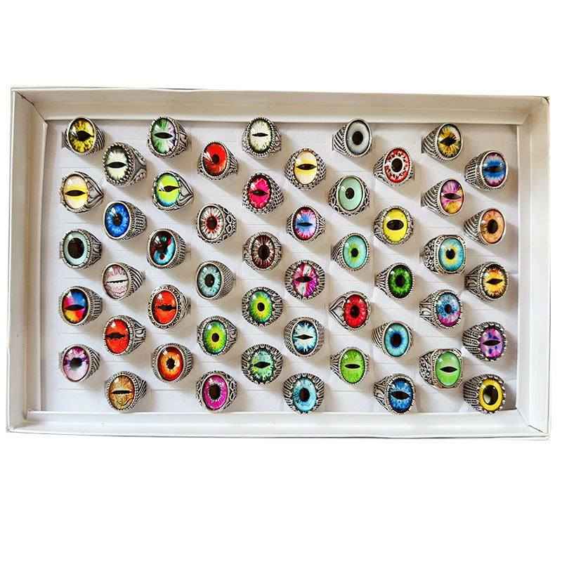 50pcs/ Box Mixed Demon Eye Rings