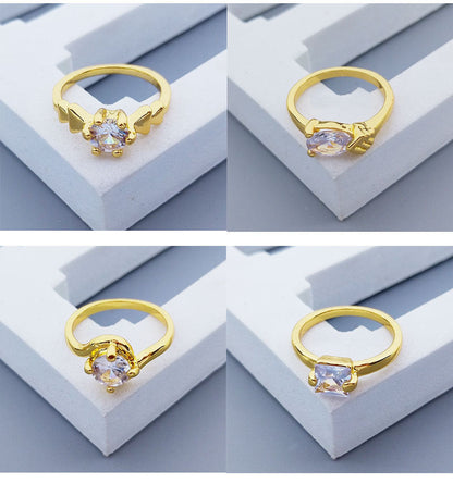 100pcs/ Box Mixed Zirconia Women's Rings