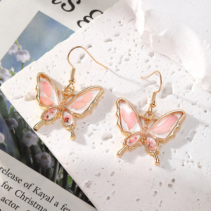 Irregular lace dried flower earrings