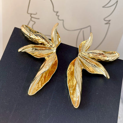 Vintage Gold Pearl Earrings Tassel Stud Earrings No Piercing Ear Clip