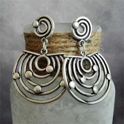 Vintage Geometric Spiral Earrings