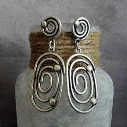 Vintage Geometric Spiral Earrings