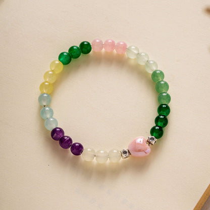 Colored Glazed Ceramic Elastic Bracelets
