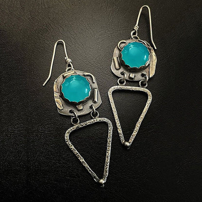 Enamel colored glass personality earrings