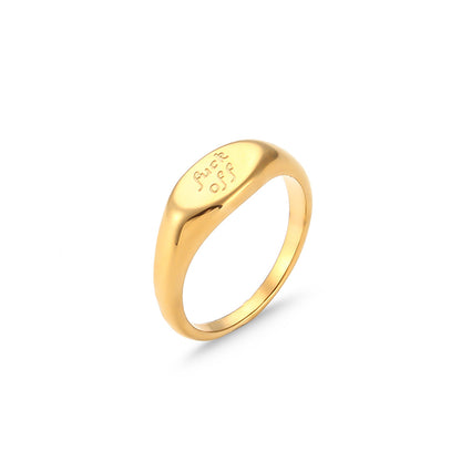 FUCK OFF English Letter 18K Ring