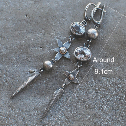 Tassel Vintage Unique Rhinestone Star Earrings