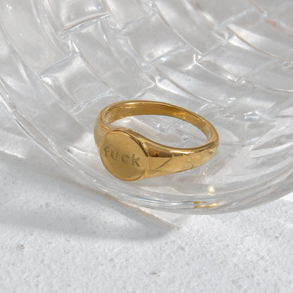 FUCK OFF English Letter 18K Ring