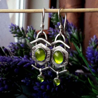 Enamel colored glass personality earrings