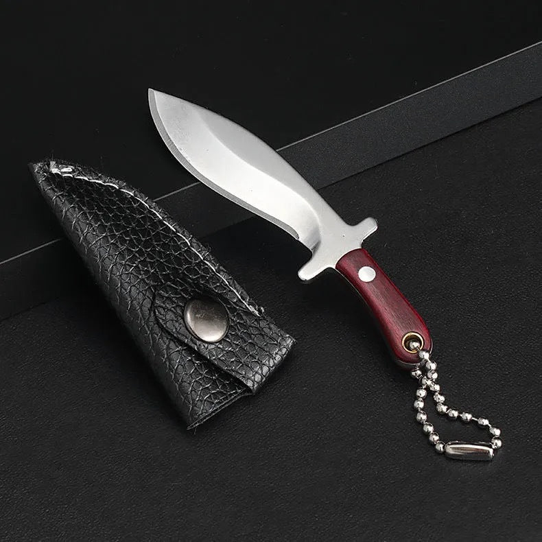 Damascus Pattern Mini Knife with Protective Sleeve