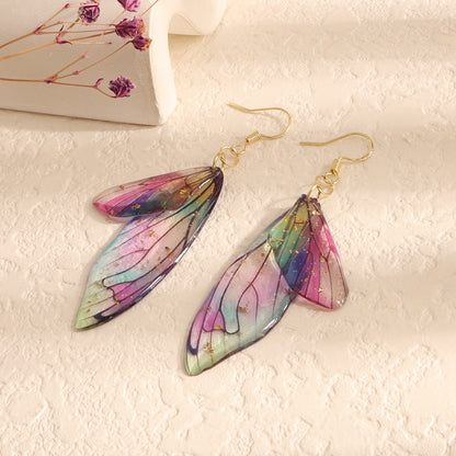 Gradient Cicada Wings Butterfly Wings Earrings