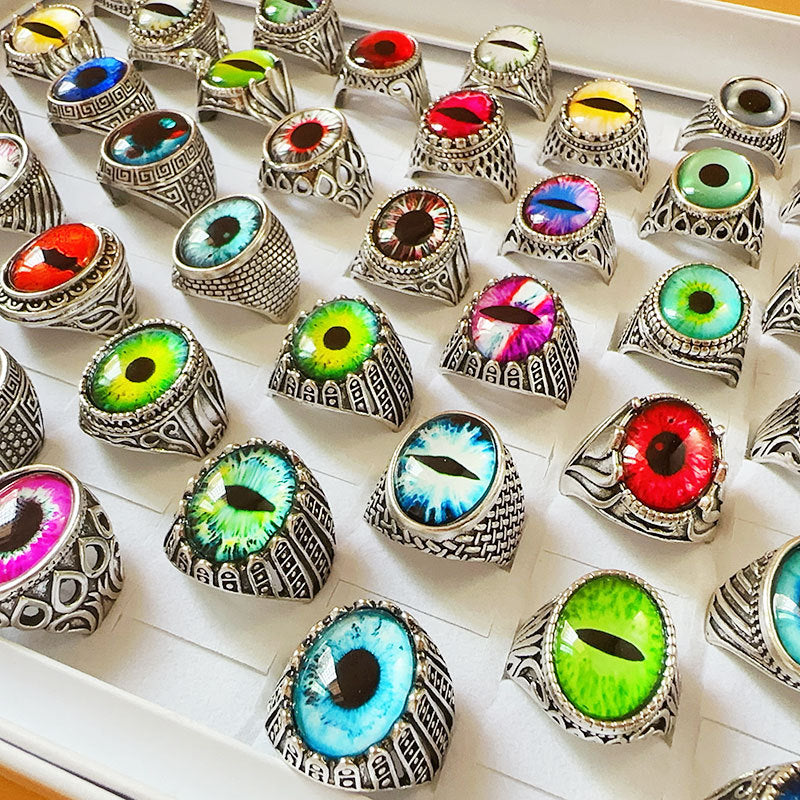 50pcs/ Box Mixed Demon Eye Rings