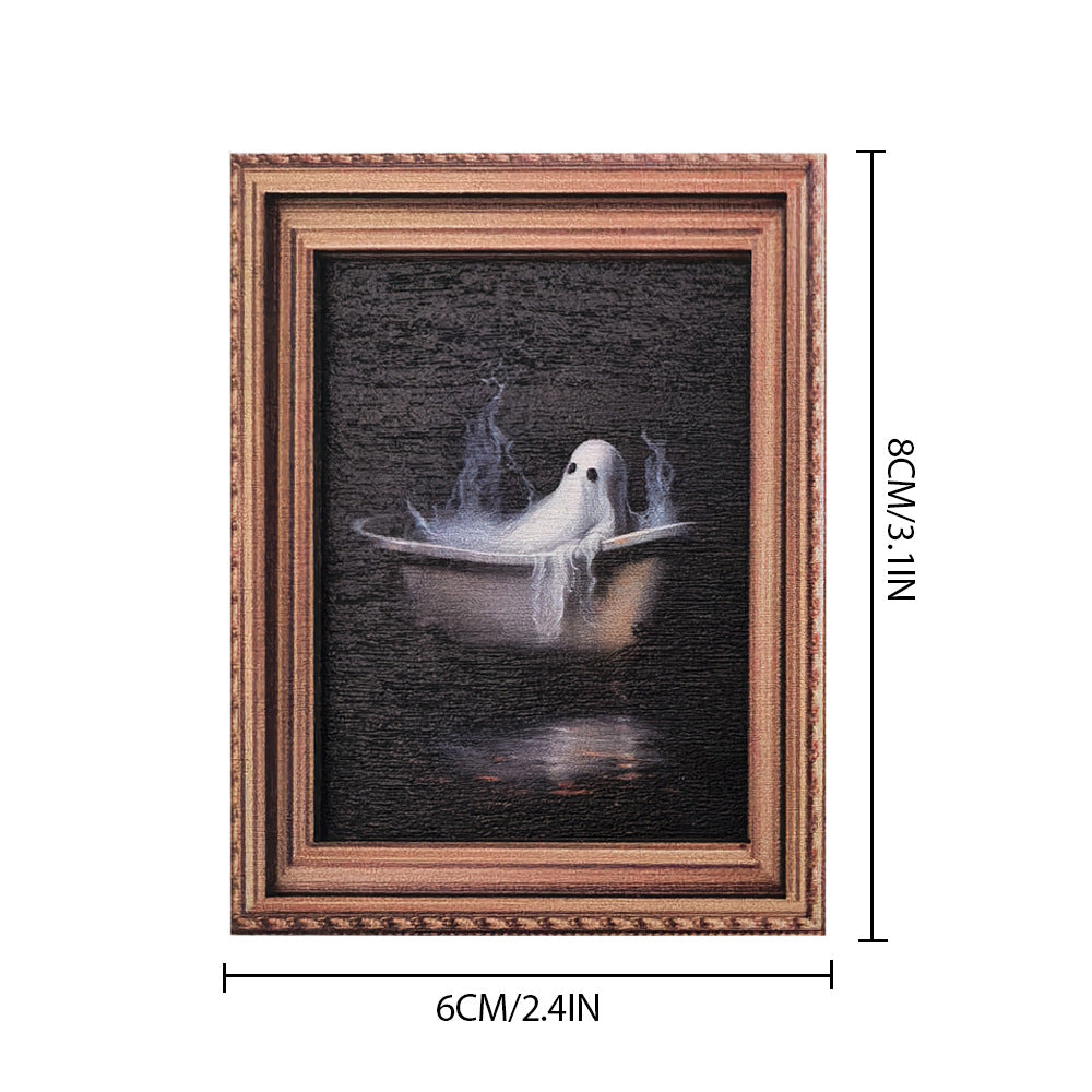 Halloween Retro Photo Frame Magnetic Fridge Magnet Wooden Poster Fridge Magnet Home Decoration Refrigerator Magnets