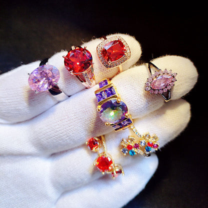 100pcs/ Box Mixed Zirconia Women's Rings