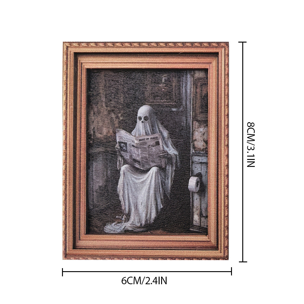 Halloween Retro Photo Frame Magnetic Fridge Magnet Wooden Poster Fridge Magnet Home Decoration Refrigerator Magnets