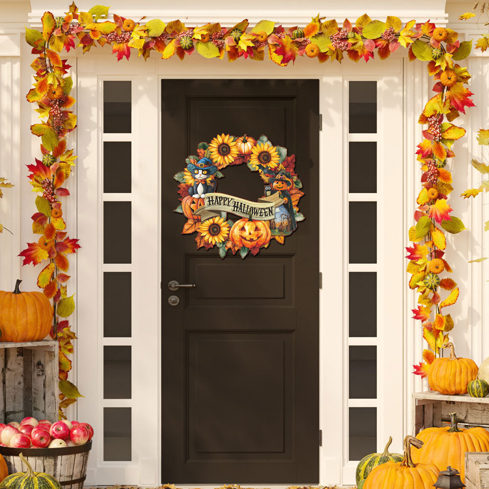 Halloween Decorations PP Hanging Sign,Welcome To Our Haunted House Door Hanger Sign For Outdoor Home Farmhouse Wall Window Yard,Party Supplies Halloween