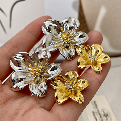 Vintage Gold Pearl Earrings Tassel Stud Earrings No Piercing Ear Clip