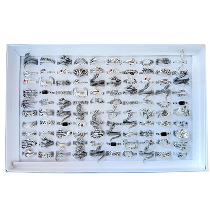 100pcs/ Box Mixed Snake-Shaped Dragon Claw Rings