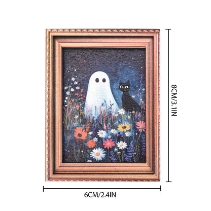 Halloween Retro Photo Frame Magnetic Fridge Magnet Wooden Poster Fridge Magnet Home Decoration Refrigerator Magnets