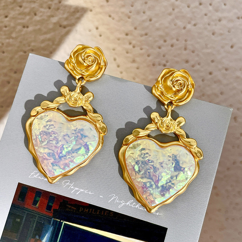 Vintage Gold Pearl Earrings Tassel Stud Earrings No Piercing Ear Clip