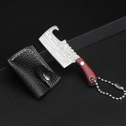 Damascus Pattern Mini Knife with Protective Sleeve