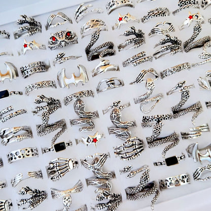 100pcs/ Box Mixed Snake-Shaped Dragon Claw Rings