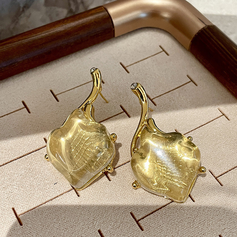 Vintage Gold Pearl Earrings Tassel Stud Earrings No Piercing Ear Clip